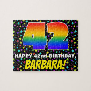 42. Geburtstag — Spaß, farbenfrohe Sternenweltenmu Puzzle