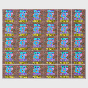 42. Geburtstag: Spaß, Urban Graffiti Inspiriert Lo Geschenkpapier