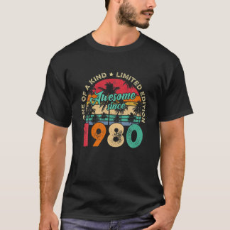 42. Geburtstag Vintag 1980 42 Jahre alte Retro-Män T-Shirt