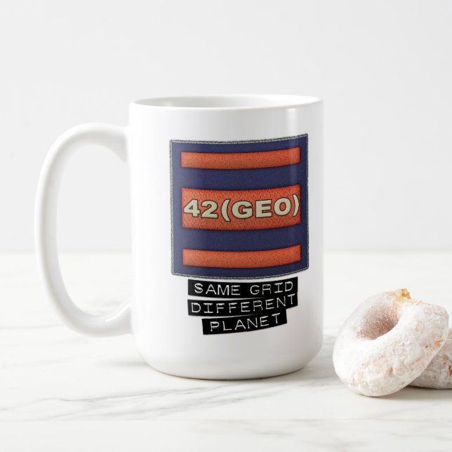 42 (GEO) Keramik Tasse. Kaffeetasse (Mit Donut)