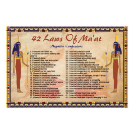 42 Gesetze des Maat - Negative Confessions Poster