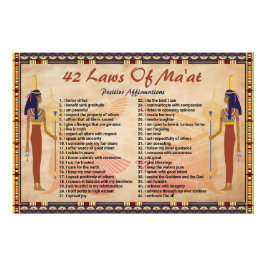 42 Gesetze des Maat - Poster für positive Bejahung