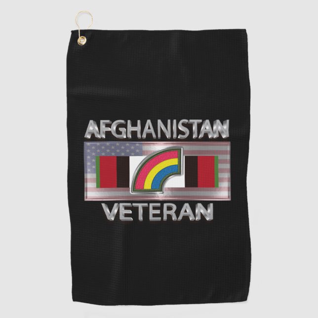 42. Infanterieabteilung Afghanistan Veteran Golfhandtuch (Vorderseite)