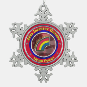 42. Infanterieabteilung Keepake Schneeflocken Zinn-Ornament