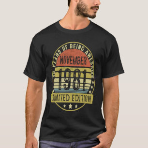 42 Jahre alt Vintage November 1981 42. Geburtstag T-Shirt