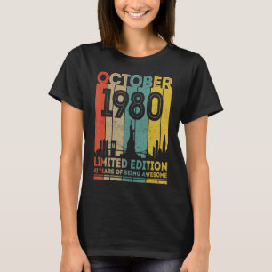 42 Jahre Alte Geschenke Vintag Oktober 1980 42. Ge T-Shirt