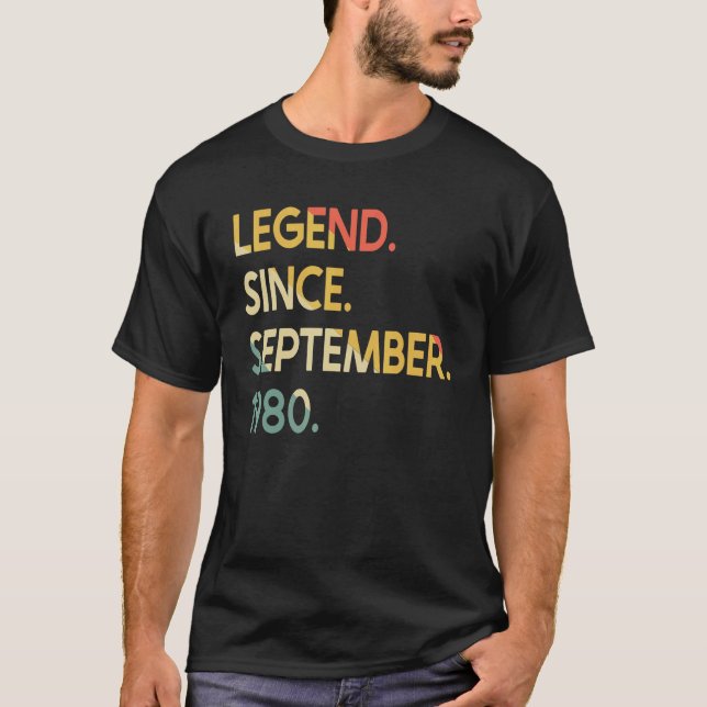 42 Jahre alte Legende seit September 1980 42. Birt T-Shirt (Vorderseite)