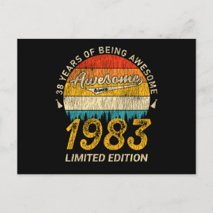 42 Jahre Alter 1983 Retro Awesome 42. Geburtstagsg Postkarte