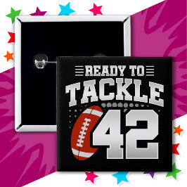 42 Jahre altes Tackle Football Party 42. Geburtsta Button