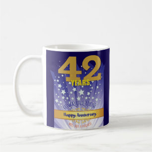 42 Jahre Erholung CUSTOM Jahrestag kühne Zahl Kaffeetasse