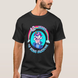 42 Jahre Phantastischer Dabbing Skateboard Unicor T-Shirt