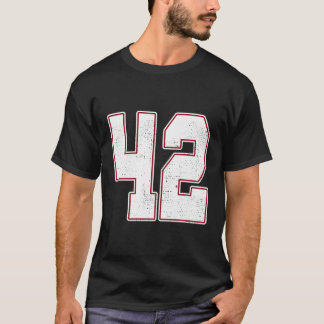 42 Kontur Nummer 42 Varsity Fan Sports Team Black T-Shirt