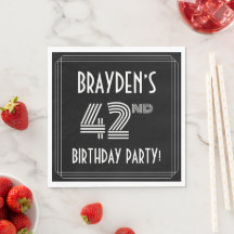 42nd Birthday Party: Art Deco Style + Custom Name