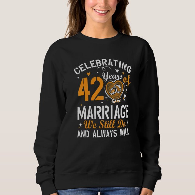 42th Wedding Anniversary Matching Couple Men Women Sweatshirt (Vorderseite)