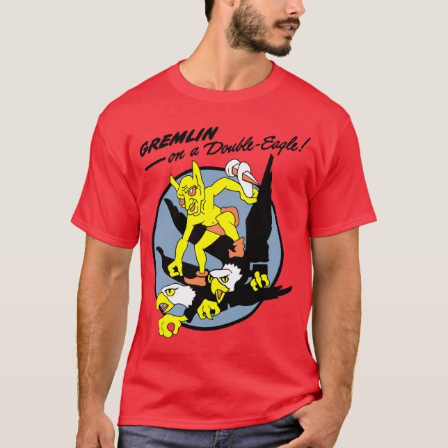 432 RCAF Squadron - Gremlin auf einem Doppeladler T-Shirt (Vorderseite)