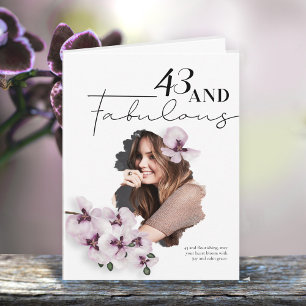 43 & Fantastische Orchideen-Foto-Geburtstagskarte Karte