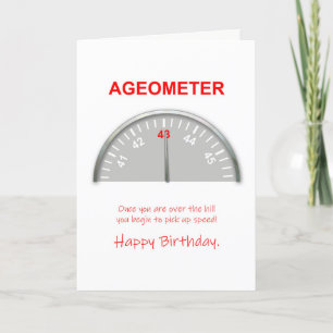 43. Geburtstag, Ageometer Lesung Karte