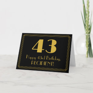 43. Geburtstag: Art Deco inspiriertes Aussehen "43 Karte