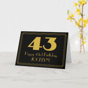 43. Geburtstag: Art Deco inspiriertes Aussehen "43 Karte