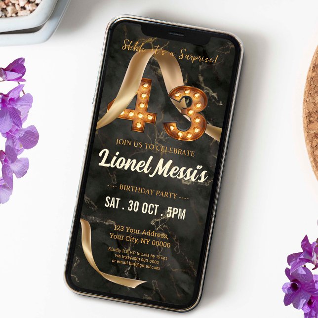 43. Geburtstag: Mobile Einladung (Von Creator hochgeladen)