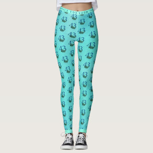 43. Geburtstag oder Jubiläum Pfauenmuster Leggings