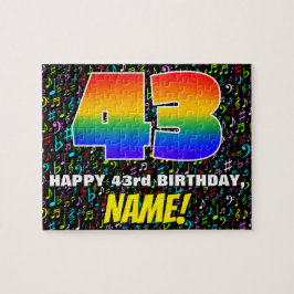 43. Geburtstag — Spaß, farbenfrohe Musiksymbole & Puzzle