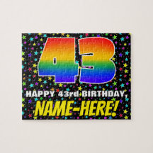 43. Geburtstag — Spaß, farbenfrohe Sternenweltenmu