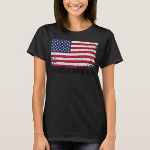 43. Geburtstag Vintage US-Flagge Phantastisch seit T-Shirt
