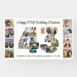 43. Geburtstagsfeier Nummer 43 Fotocollage Banner
