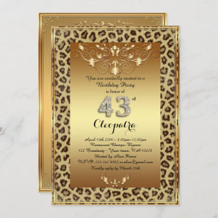 43. Geburtstagsparty 43. Royal Cheetah Gold plus Einladung