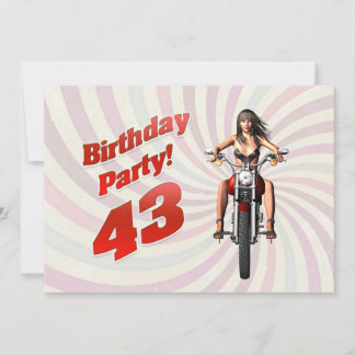 43. Geburtstagsparty mit einem Mädchen auf einem M Einladung