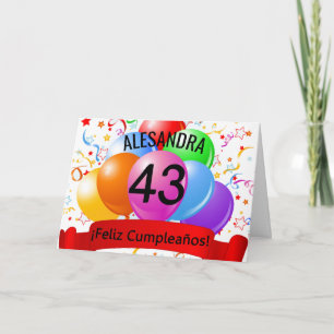 43. Glücklicher Geburtstag auf Spanisch Karte