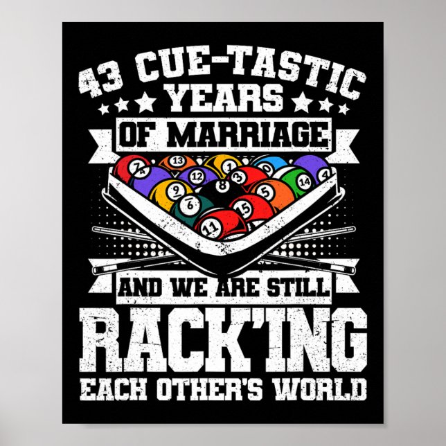 43. Hochzeitsplatz Billard 43 Jahre Poster (Vorne)