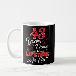 43. Hochzeitstag 43 Jahre in der Lebenszeit Kaffeetasse