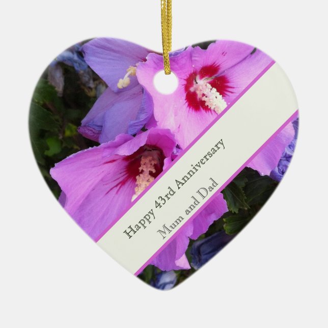 43. Hochzeitstag Keramik Ornament (Vorne)