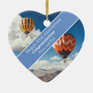 43. Hochzeitstag Keramik Ornament