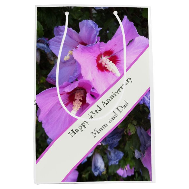 43. Hochzeitstag Mittlere Geschenktüte (Vorderseite)