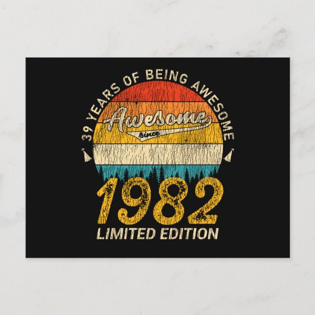 43 Jahre alt 1982 Retro Phantastisches 43. Geburts Postkarte (Vorderseite)