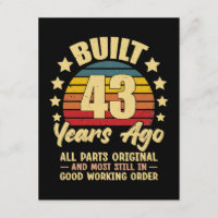43 Jahre alt Alle Teile Original 43. Geburtstag