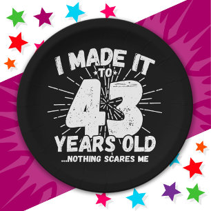 43 Jahre alt Sarcastic Meme Funny 43. Geburtstag Pappteller