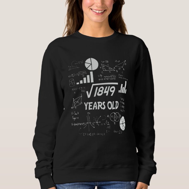 43 Jahre alter Tag Mathematiklehrer 43. Geburtstag Sweatshirt (Vorderseite)