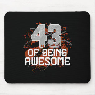 43 Jahre Awesome Sketll 43. Geburtstag Gif Mousepad