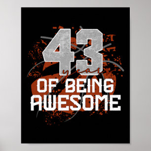 43 Jahre Awesome Sketll 43. Geburtstag Gif Poster