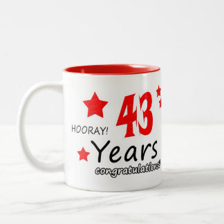 43. Jahrestag, 43. Jahrestag der Hochzeit Zweifarbige Tasse