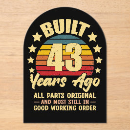 43 Years Ago All Parts Original 43th Birthday Acryleinladungen