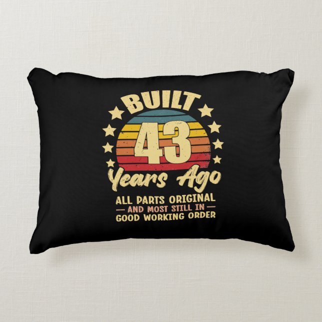 43 Years Ago All Parts Original 43th Birthday Dekokissen (Vorderseite)