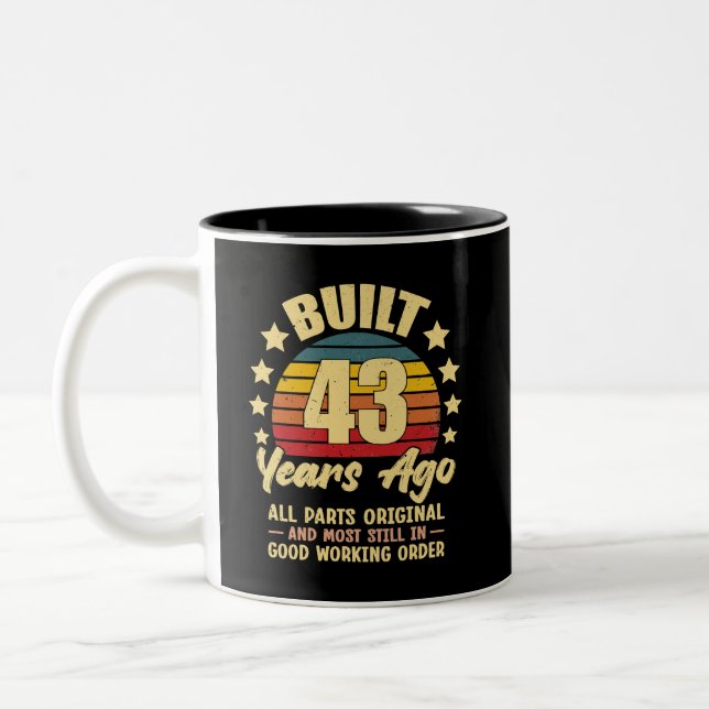 43 Years Ago All Parts Original 43th Birthday Zweifarbige Tasse (Links)