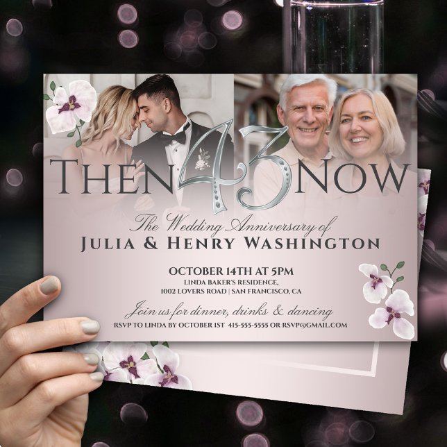 43rd Anniversary Soft Blush Orchid Einladung (Von Creator hochgeladen)