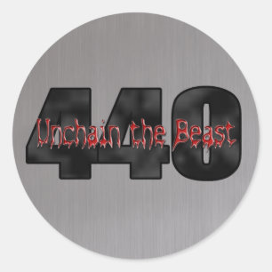 440 Mopar-Biest gebürsteter Stahl Runder Aufkleber