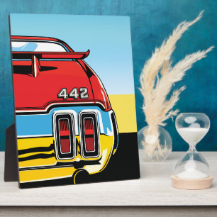 442 Muscle Car Heckschwingen Pop Art Retro Druck Fotoplatte